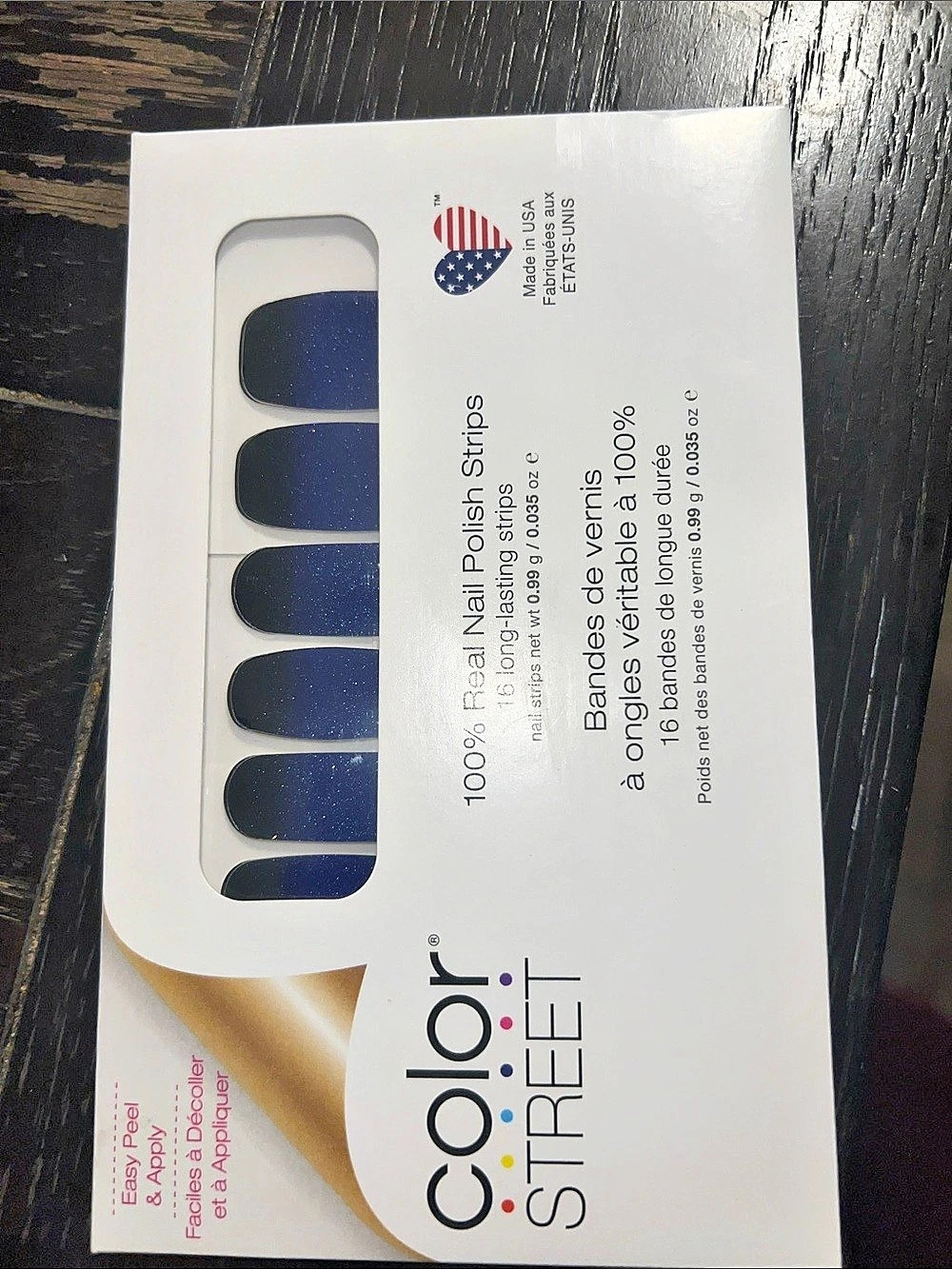Color Street Midnight Shift Nail Polish Strips Blue NWT